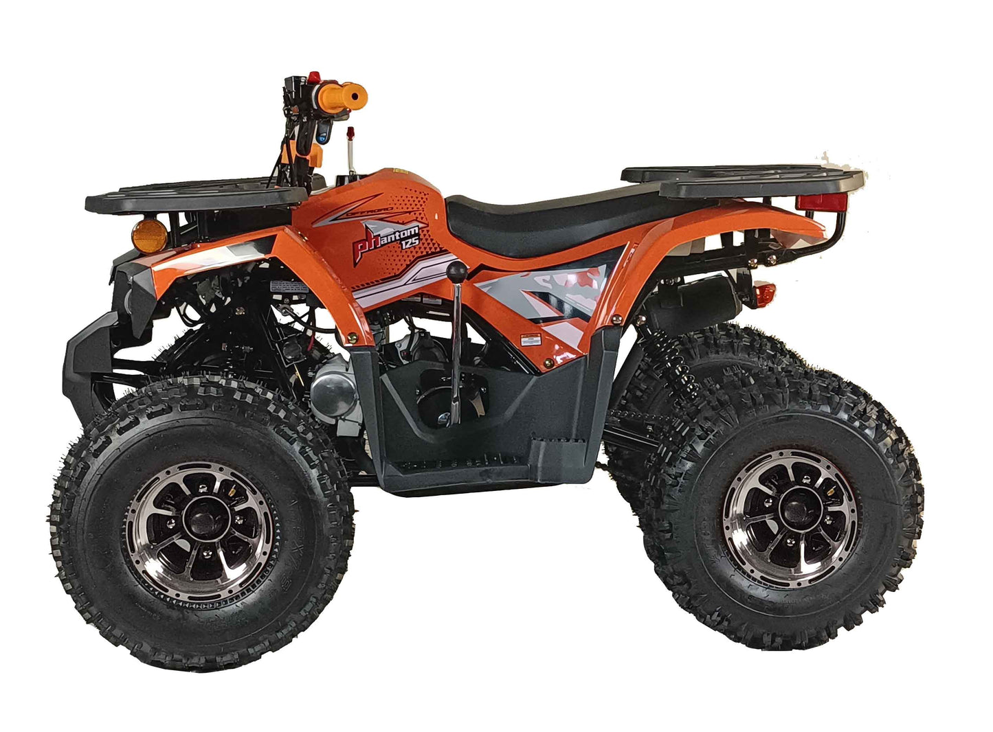 Vitacci Phantom 125cc with Aluminum Rims, Mid Size Youth ATV, Automatic with Reverse, Double Arm Suspension, CDI Ignition, 4 Stroke Air Cooled.
