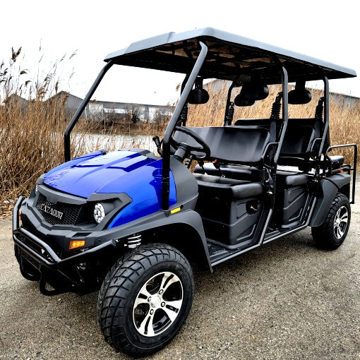 6 Seater Gas Golf Cart GVX Limo EFI Utility Vehicle Six Passenger UTV 2WD/4WD - CAZADOR LIMO 400cc - BLUE
