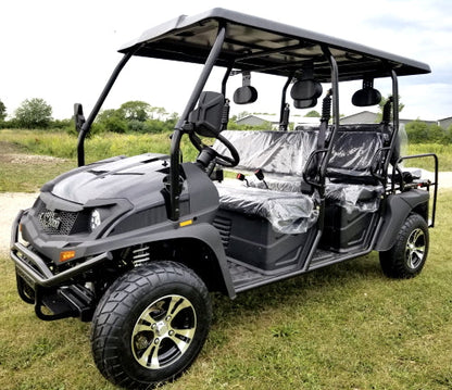 6 Seater Gas Golf Cart GVX Limo EFI Utility Vehicle Six Passenger UTV 2WD/4WD - CAZADOR LIMO 400cc - BLACK