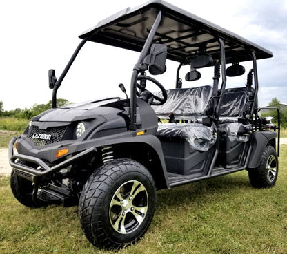 6 Seater Gas Golf Cart GVX Limo EFI Utility Vehicle Six Passenger UTV 2WD/4WD - CAZADOR LIMO 400cc - BLACK