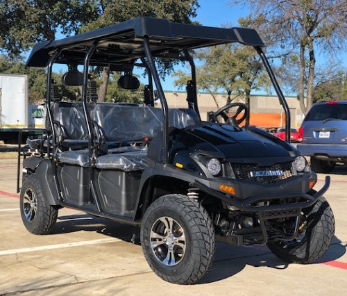 6 Seater Gas Golf Cart GVX Limo EFI Utility Vehicle Six Passenger UTV 2WD/4WD - CAZADOR LIMO 400cc - BLACK