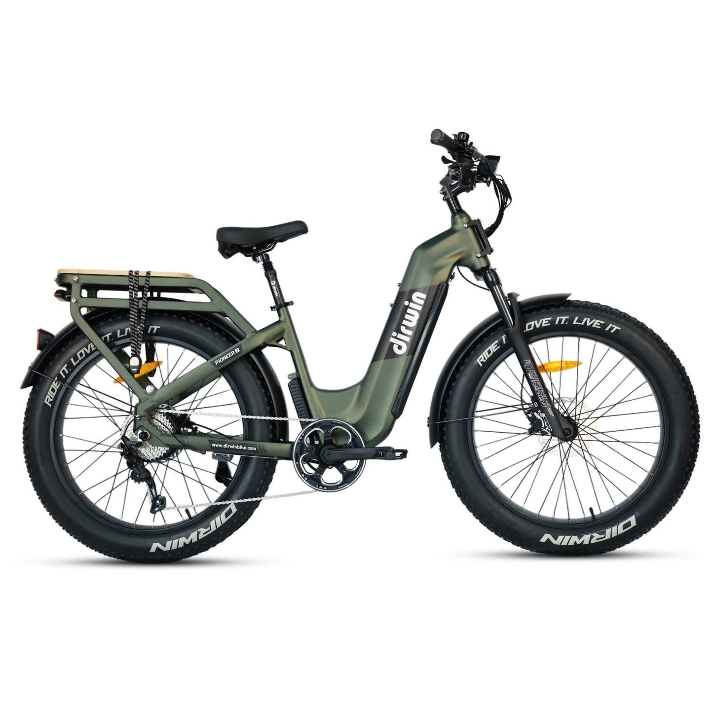 Dirwin Pioneer 2 Hunting Fat Tire Electric Bike - 30Ah, 750W (Peak 1000W), up to 120 miles range, hydraulic brakes, upto 28 MPH - 100% Financing Available!