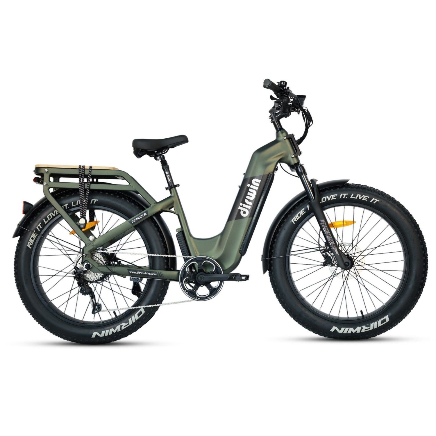 Dirwin Pioneer 2 Hunting Fat Tire Electric Bike - 30Ah, 750W (Peak 1000W), up to 120 miles range, hydraulic brakes, upto 28 MPH - 100% Financing Available!