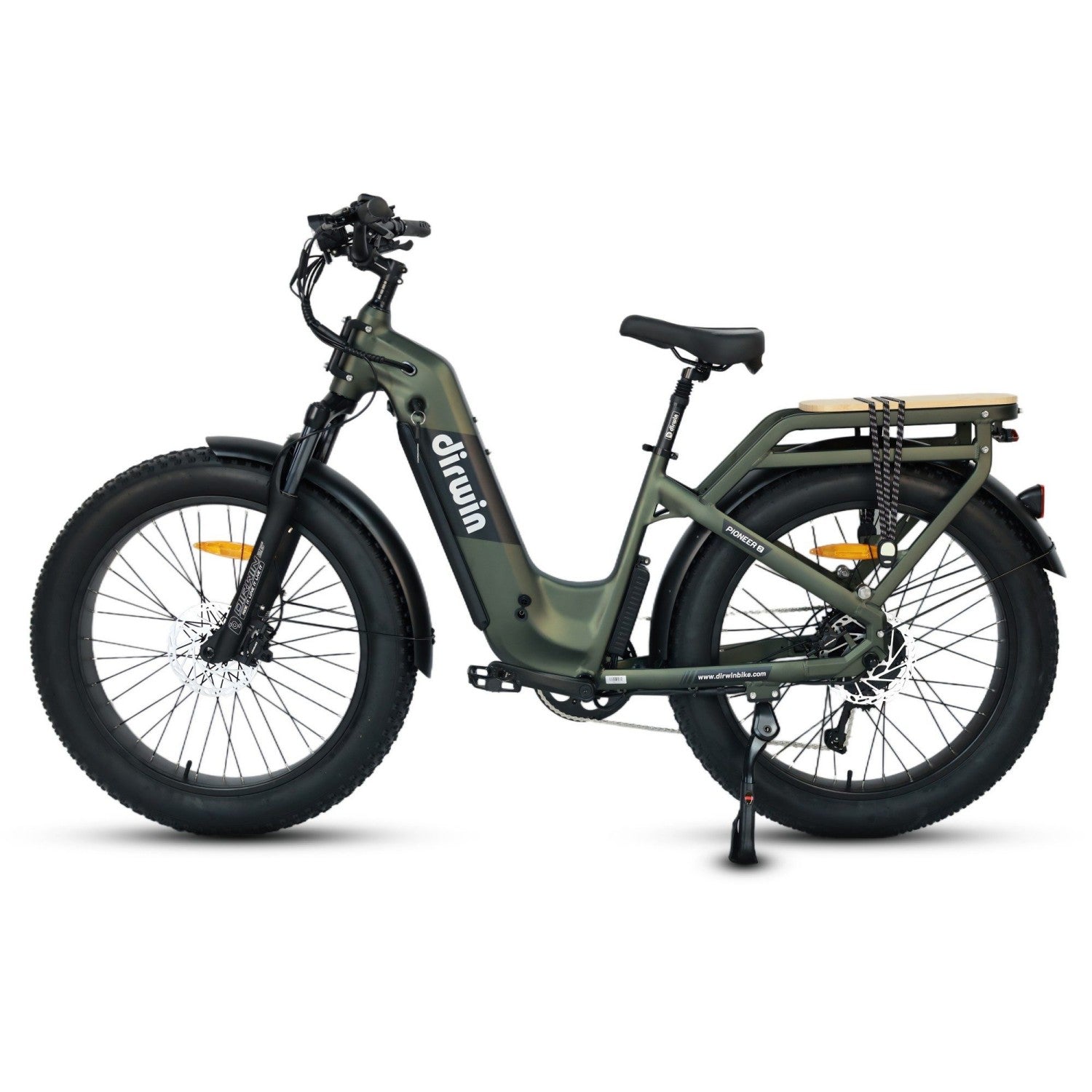 Dirwin Pioneer 2 Hunting Fat Tire Electric Bike - 30Ah, 750W (Peak 1000W), up to 120 miles range, hydraulic brakes, upto 28 MPH - 100% Financing Available!