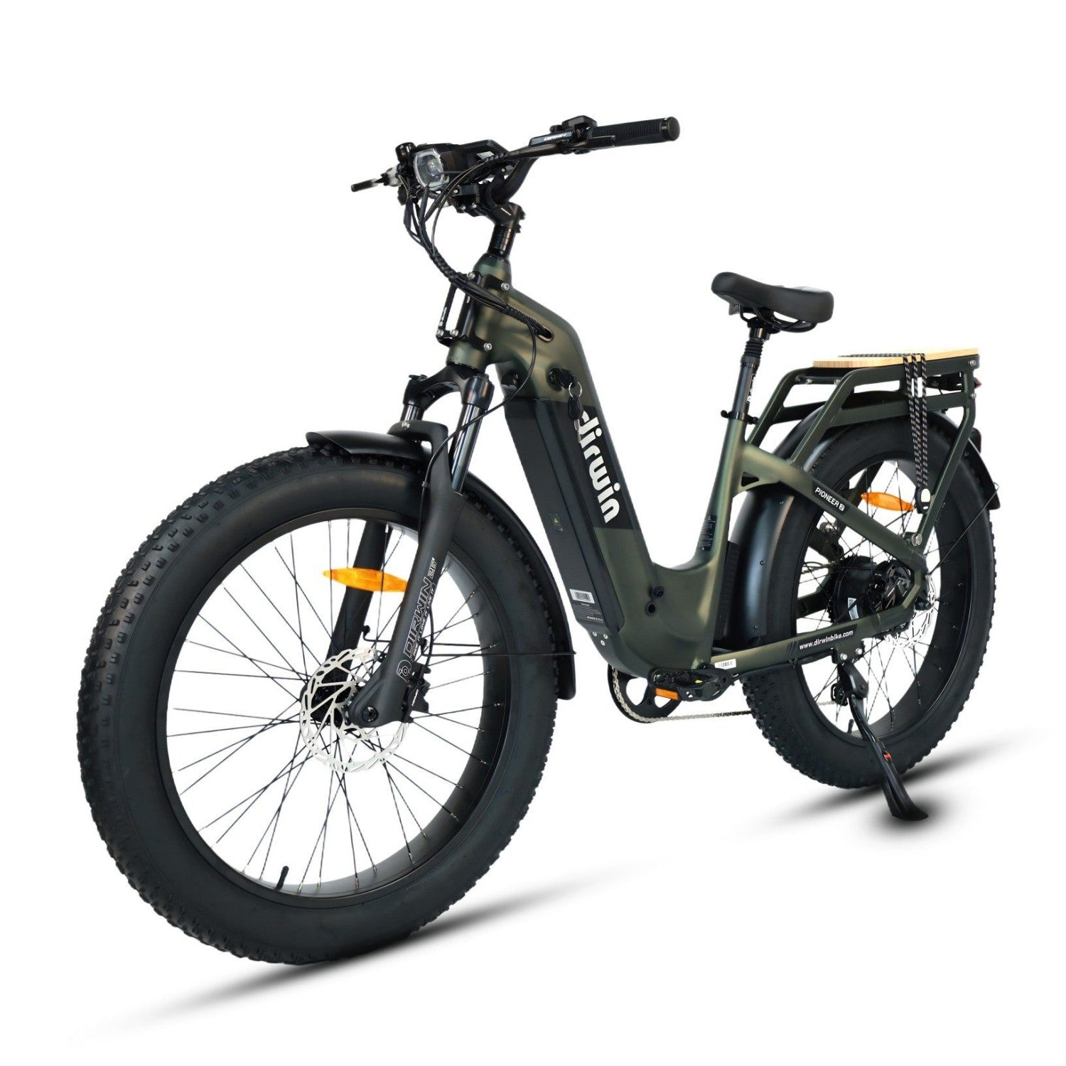 Dirwin Pioneer 2 Hunting Fat Tire Electric Bike - 30Ah, 750W (Peak 1000W), up to 120 miles range, hydraulic brakes, upto 28 MPH - 100% Financing Available!