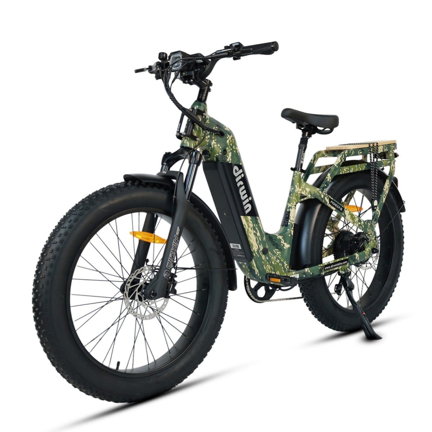 Dirwin Pioneer 2 Hunting Fat Tire Electric Bike - 30Ah, 750W (Peak 1000W), up to 120 miles range, hydraulic brakes, upto 28 MPH - 100% Financing Available!