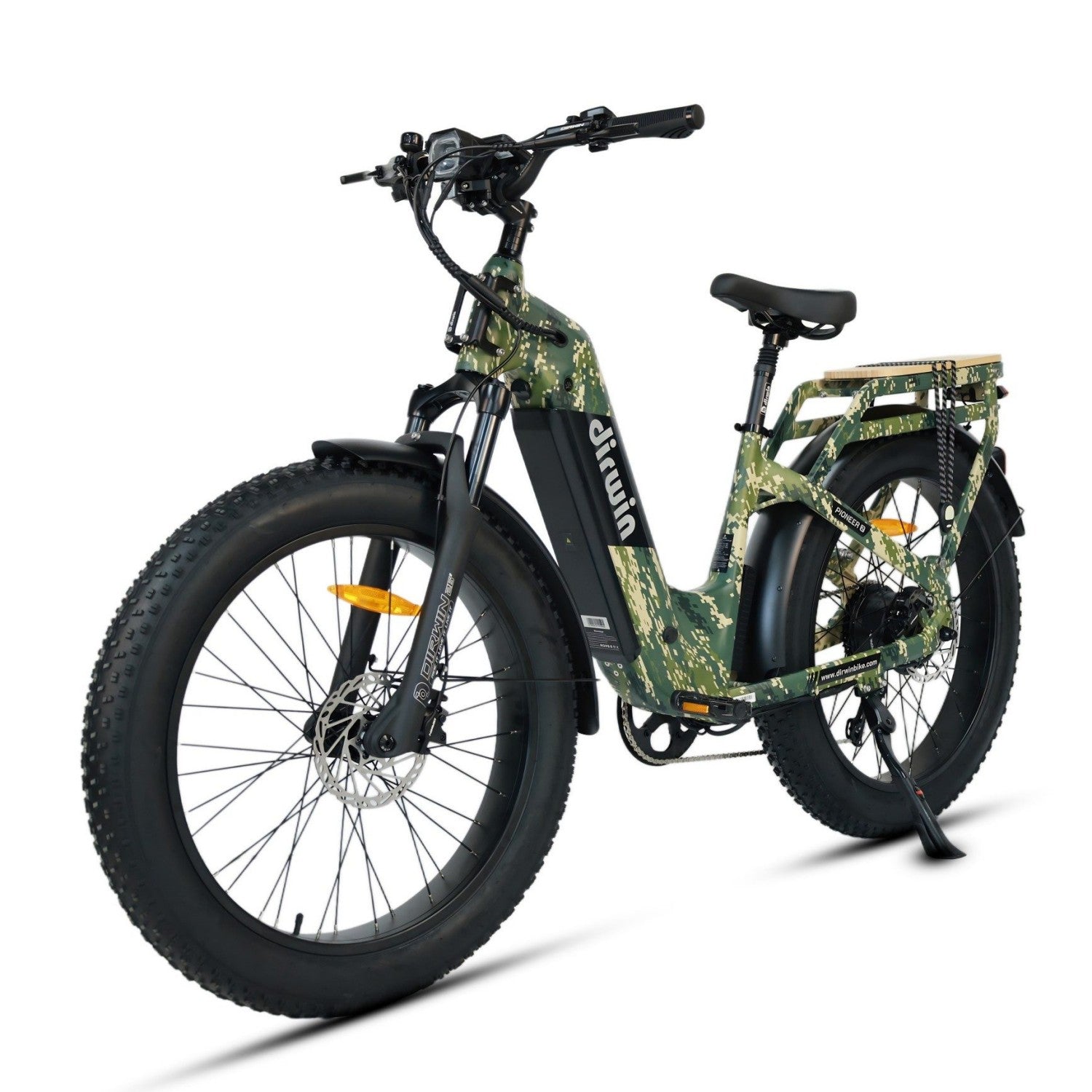 Dirwin Pioneer 2 Hunting Fat Tire Electric Bike - 30Ah, 750W (Peak 1000W), up to 120 miles range, hydraulic brakes, upto 28 MPH - 100% Financing Available!