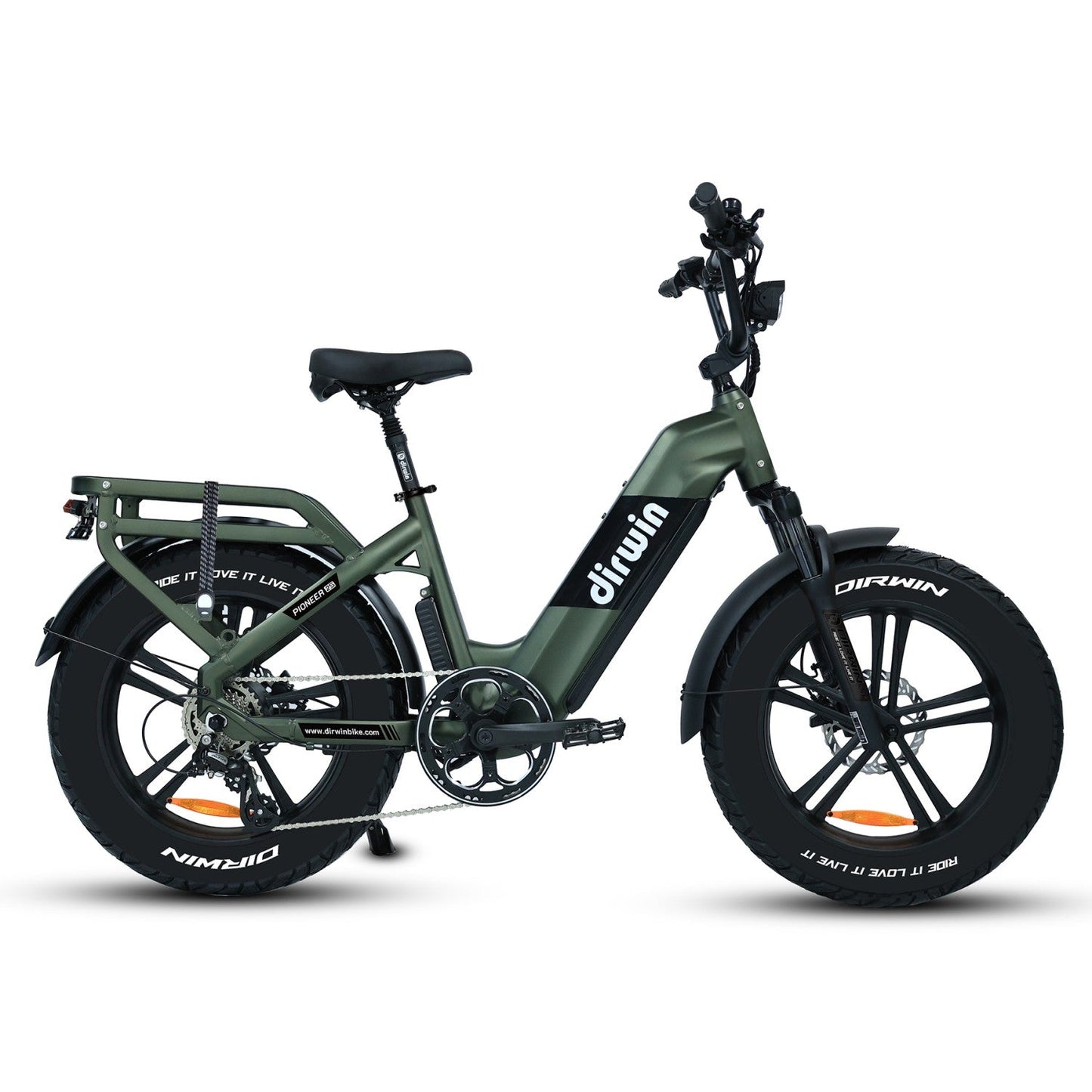 Dirwin Pioneer 2 Hunting Fat Tire Electric Bike - 30Ah, 750W (Peak 1000W), up to 120 miles range, hydraulic brakes, upto 28 MPH - 100% Financing Available!