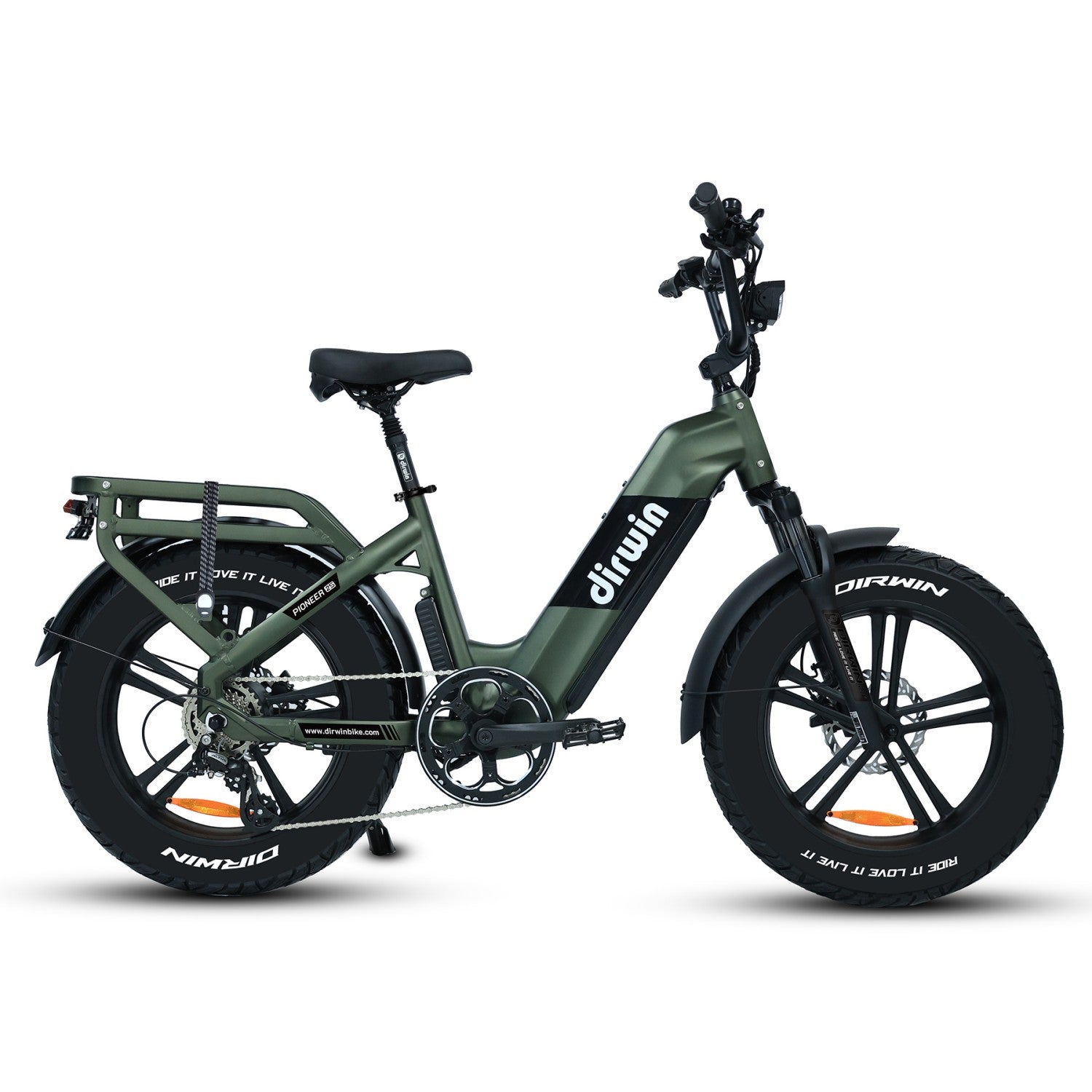 Dirwin Pioneer 2 Hunting Fat Tire Electric Bike - 30Ah, 750W (Peak 1000W), up to 120 miles range, hydraulic brakes, upto 28 MPH - 100% Financing Available!