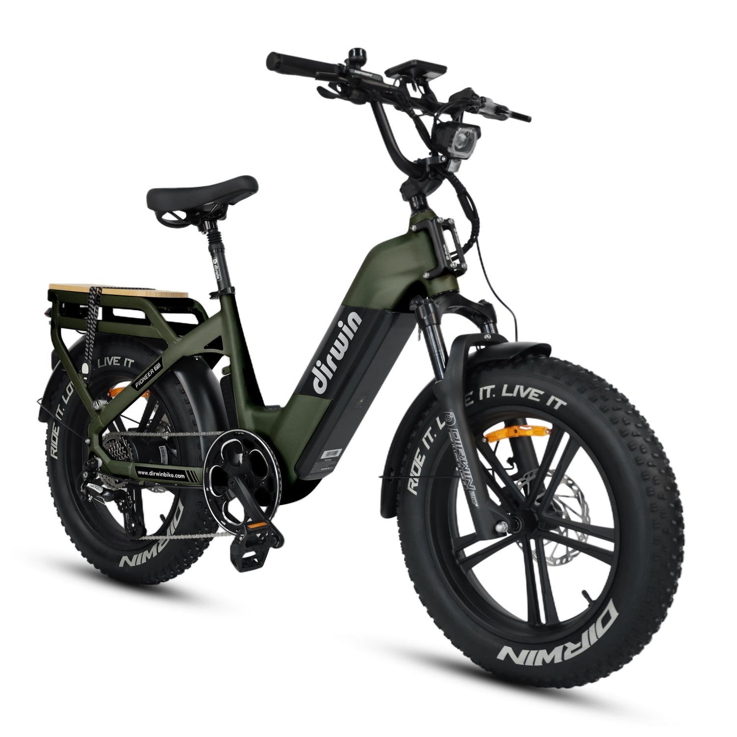 Dirwin Pioneer 2 Hunting Fat Tire Electric Bike - 30Ah, 750W (Peak 1000W), up to 120 miles range, hydraulic brakes, upto 28 MPH - 100% Financing Available!