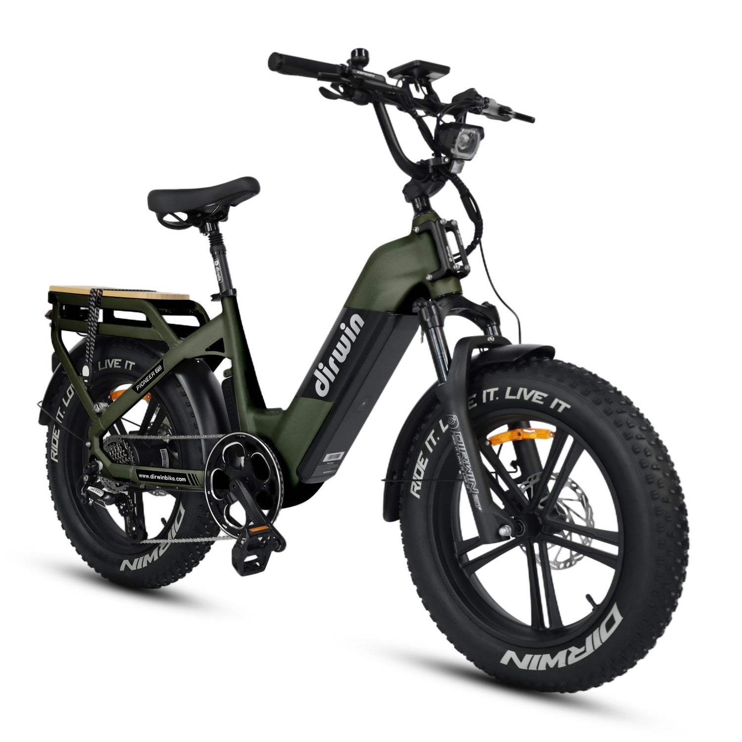 Dirwin Pioneer 2 Hunting Fat Tire Electric Bike - 30Ah, 750W (Peak 1000W), up to 120 miles range, hydraulic brakes, upto 28 MPH - 100% Financing Available!