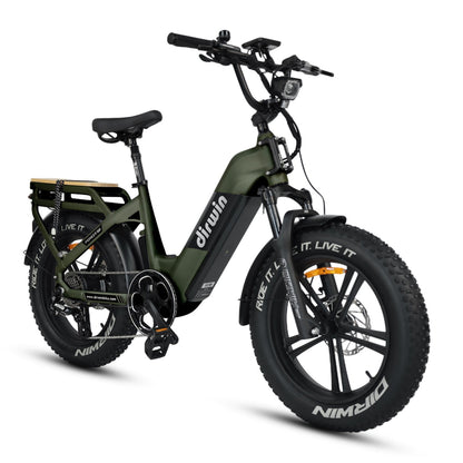 Dirwin Pioneer 2 Hunting Fat Tire Electric Bike - 30Ah, 750W (Peak 1000W), up to 120 miles range, hydraulic brakes, upto 28 MPH - 100% Financing Available!
