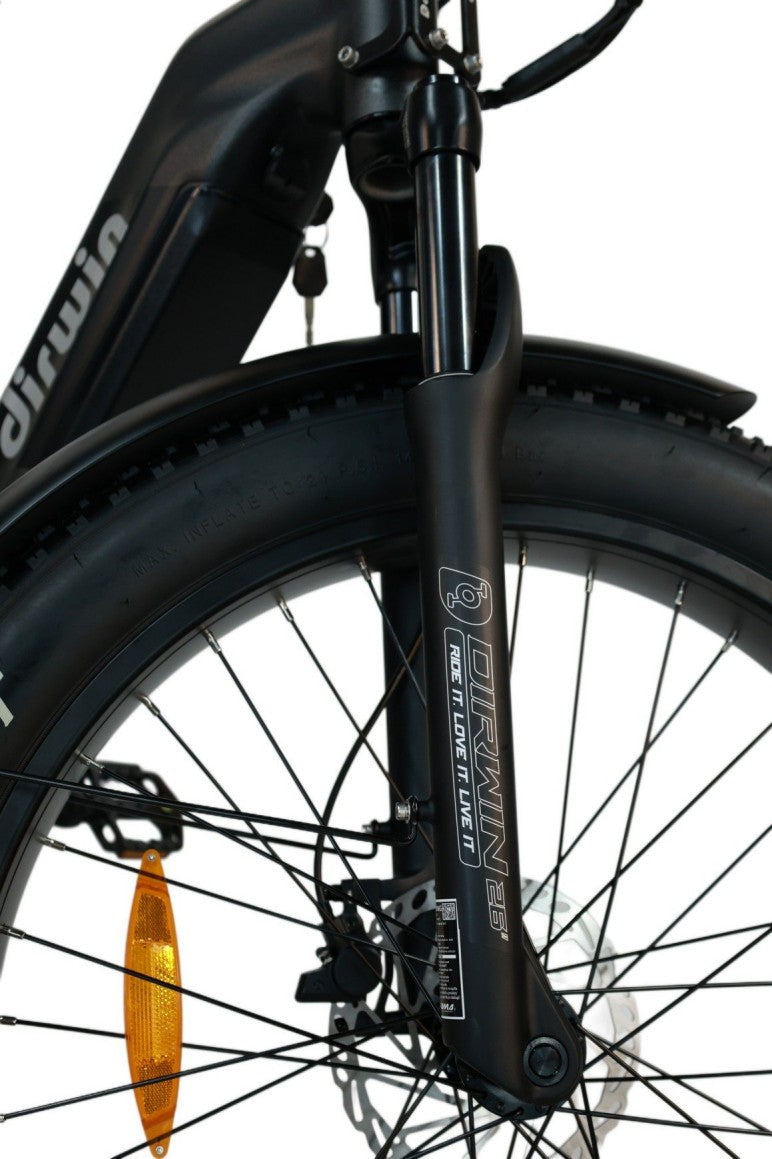 Dirwin Pioneer 2 Hunting Fat Tire Electric Bike - 30Ah, 750W (Peak 1000W), up to 120 miles range, hydraulic brakes, upto 28 MPH - 100% Financing Available!