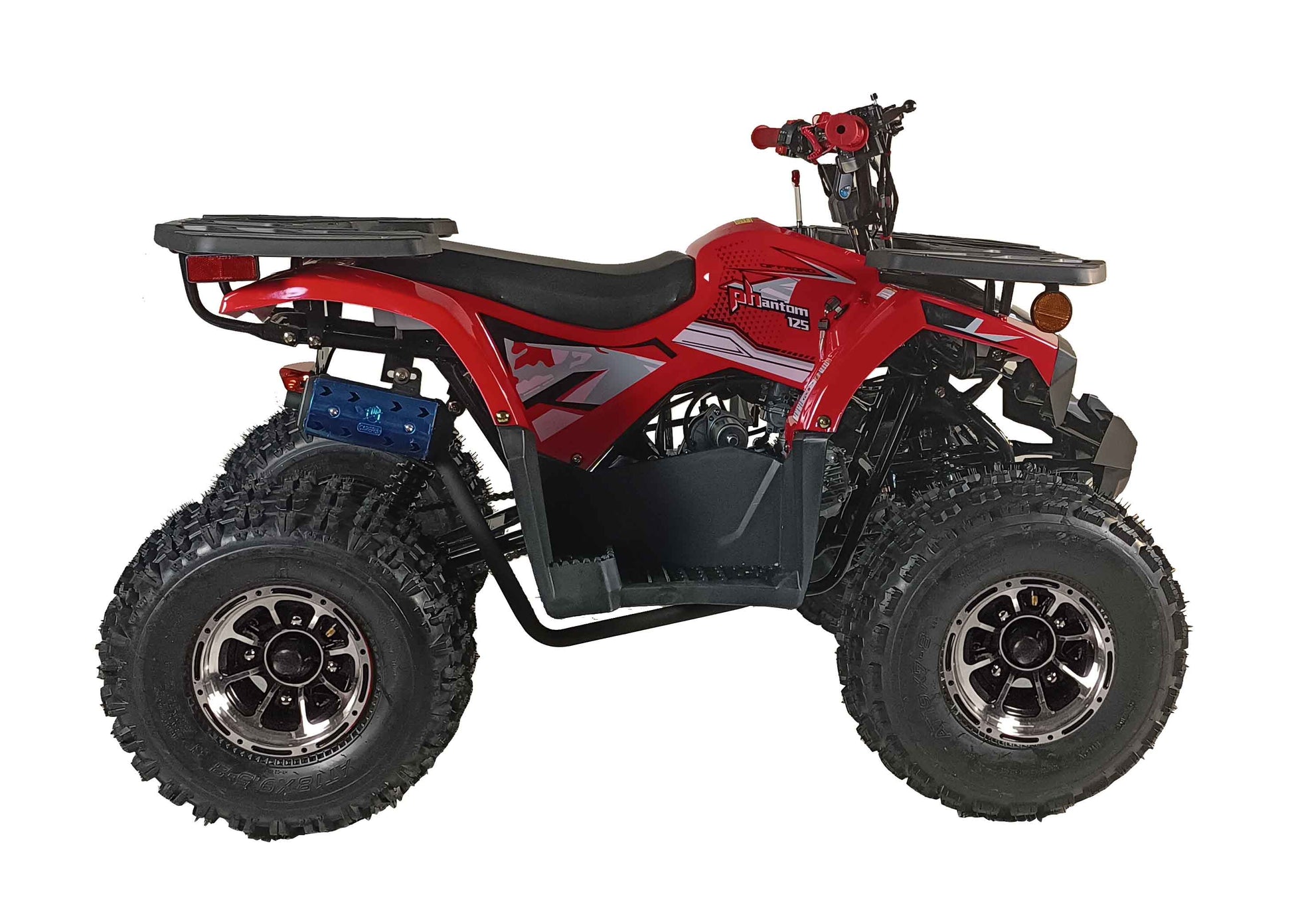 Vitacci Phantom 125cc with Aluminum Rims, Mid Size Youth ATV, Automatic with Reverse, Double Arm Suspension, CDI Ignition, 4 Stroke Air Cooled.