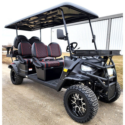 6 Seater Limo Renegade Electric Golf Cart Family Fun 48v 5000 Watt High Power Golf Cart - RED