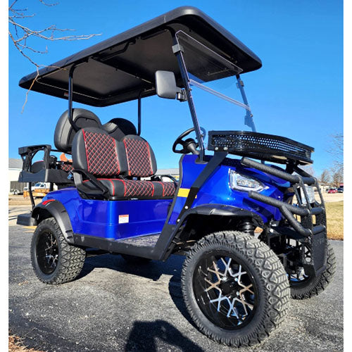 48V Electric Golf Cart 4 Seater Lifted Renegade Edition Utility Golf UTV Compare To Coleman Kandi 4p - Blue