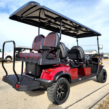 6 Seater Limo Renegade Electric Golf Cart Family Fun 48v 5000 Watt High Power Golf Cart - RED