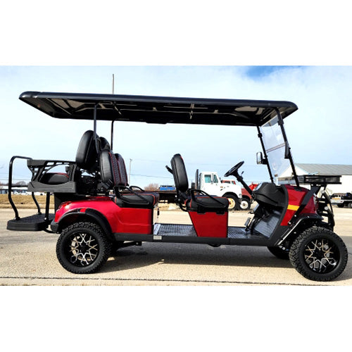 6 Seater Limo Renegade Electric Golf Cart Family Fun 48v 5000 Watt High Power Golf Cart - RED