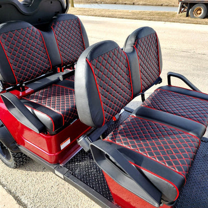 6 Seater Limo Renegade Electric Golf Cart Family Fun 48v 5000 Watt High Power Golf Cart - RED
