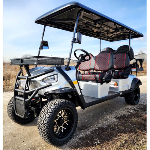 6 Seater Limo Renegade Electric Golf Cart Family Fun 48v 5000 Watt High Power Golf Cart - RED