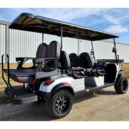 6 Seater Limo Renegade Electric Golf Cart Family Fun 48v 5000 Watt High Power Golf Cart - RED