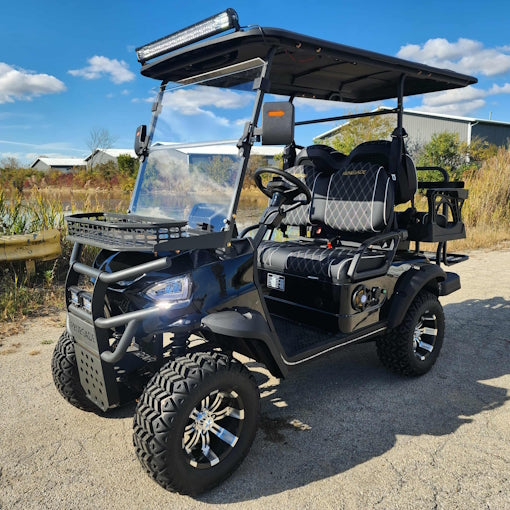 4 Seater Renegade V3 Electric Golf Cart Family Fun 72v High Power Golf Cart - BLACK