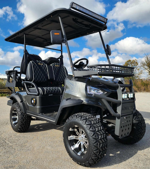 4 Seater Renegade V3 Electric Golf Cart Family Fun 72v High Power Golf Cart - BLACK