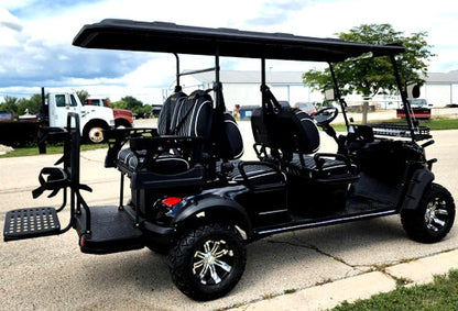 GSI - 6 Seater Limo Renegade Electric Golf Cart Family Fun 72v 4000 Watt High Power Golf Cart - RED