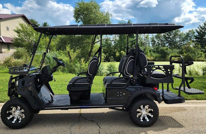 GSI - 6 Seater Limo Renegade Electric Golf Cart Family Fun 72v 4000 Watt High Power Golf Cart - RED