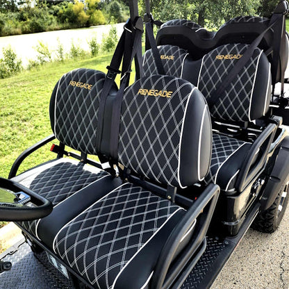 GSI - 6 Seater Limo Renegade Electric Golf Cart Family Fun 72v 4000 Watt High Power Golf Cart - RED