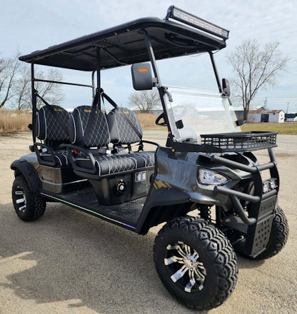 Four Front Renegade V3 Electric Golf Cart Family Fun 72v 4000 Watt High Power Golf Cart - BLACK