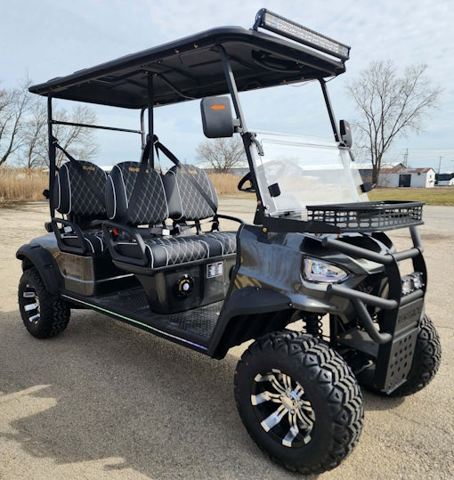 Four Front Renegade V3 Electric Golf Cart Family Fun 72v 4000 Watt High Power Golf Cart - GRAY