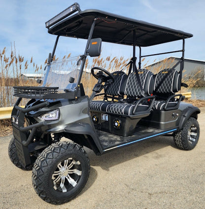 Four Front Renegade V3 Electric Golf Cart Family Fun 72v 4000 Watt High Power Golf Cart - GRAY