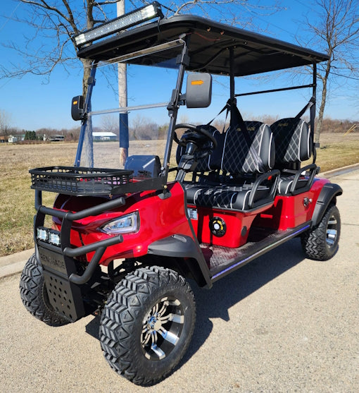 Four Front Renegade V3 Electric Golf Cart Family Fun 72v 4000 Watt High Power Golf Cart - RED