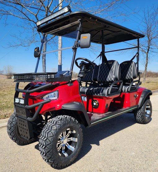 Four Front Renegade V3 Electric Golf Cart Family Fun 72v 4000 Watt High Power Golf Cart - RED