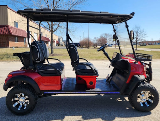 Four Front Renegade V3 Electric Golf Cart Family Fun 72v 4000 Watt High Power Golf Cart - RED