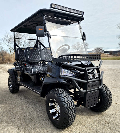 Four Front Renegade V3 Electric Golf Cart Family Fun 72v 4000 Watt High Power Golf Cart - BLACK