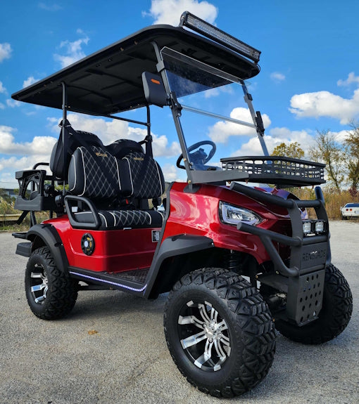 4 Seater Renegade V3 Electric Golf Cart Family Fun 72v 4000 Watt High Power Golf Cart - RED
