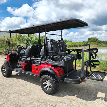 GSI - 6 Seater Limo Renegade Electric Golf Cart Family Fun 72v 4000 Watt High Power Golf Cart - RED