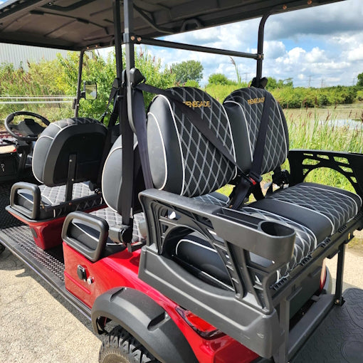 GSI - 6 Seater Limo Renegade Electric Golf Cart Family Fun 72v 4000 Watt High Power Golf Cart - RED