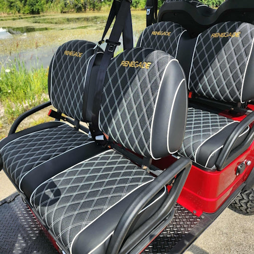 GSI - 6 Seater Limo Renegade Electric Golf Cart Family Fun 72v 4000 Watt High Power Golf Cart - RED