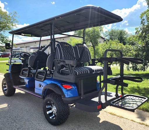 GSI - 6 Seater Limo Renegade Electric Golf Cart Family Fun 72v 4000 Watt High Power Golf Cart - RED