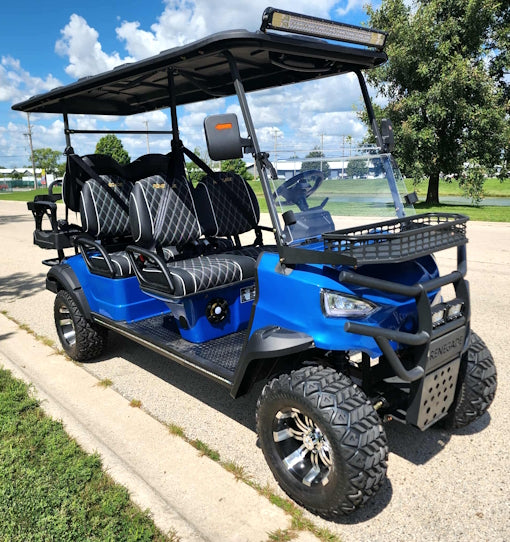 GSI - 6 Seater Limo Renegade Electric Golf Cart Family Fun 72v 4000 Watt High Power Golf Cart - RED