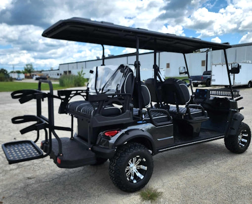 GSI - 6 Seater Limo Renegade Electric Golf Cart Family Fun 72v 4000 Watt High Power Golf Cart - RED