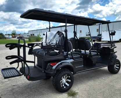 GSI - 6 Seater Limo Renegade Electric Golf Cart Family Fun 72v 4000 Watt High Power Golf Cart - RED