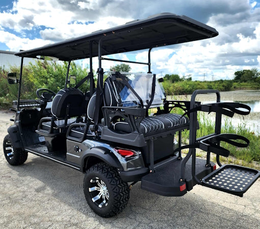 GSI - 6 Seater Limo Renegade Electric Golf Cart Family Fun 72v 4000 Watt High Power Golf Cart - RED
