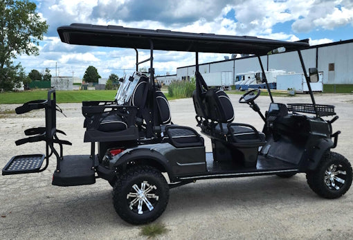 GSI - 6 Seater Limo Renegade Electric Golf Cart Family Fun 72v 4000 Watt High Power Golf Cart - RED
