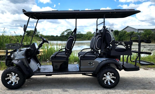 GSI - 6 Seater Limo Renegade Electric Golf Cart Family Fun 72v 4000 Watt High Power Golf Cart - RED
