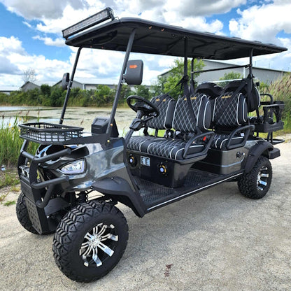GSI - 6 Seater Limo Renegade Electric Golf Cart Family Fun 72v 4000 Watt High Power Golf Cart - RED