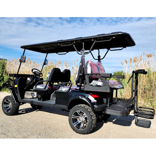 48V Electric Golf Cart 6 Seater Lifted Renegade+ Edition Utility Golf UTV Compare To Coleman Kandi 6p - Black